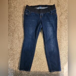 Old Navy Maternity Low Band Dark Blue Skinny Jeans, Sz 14 Short